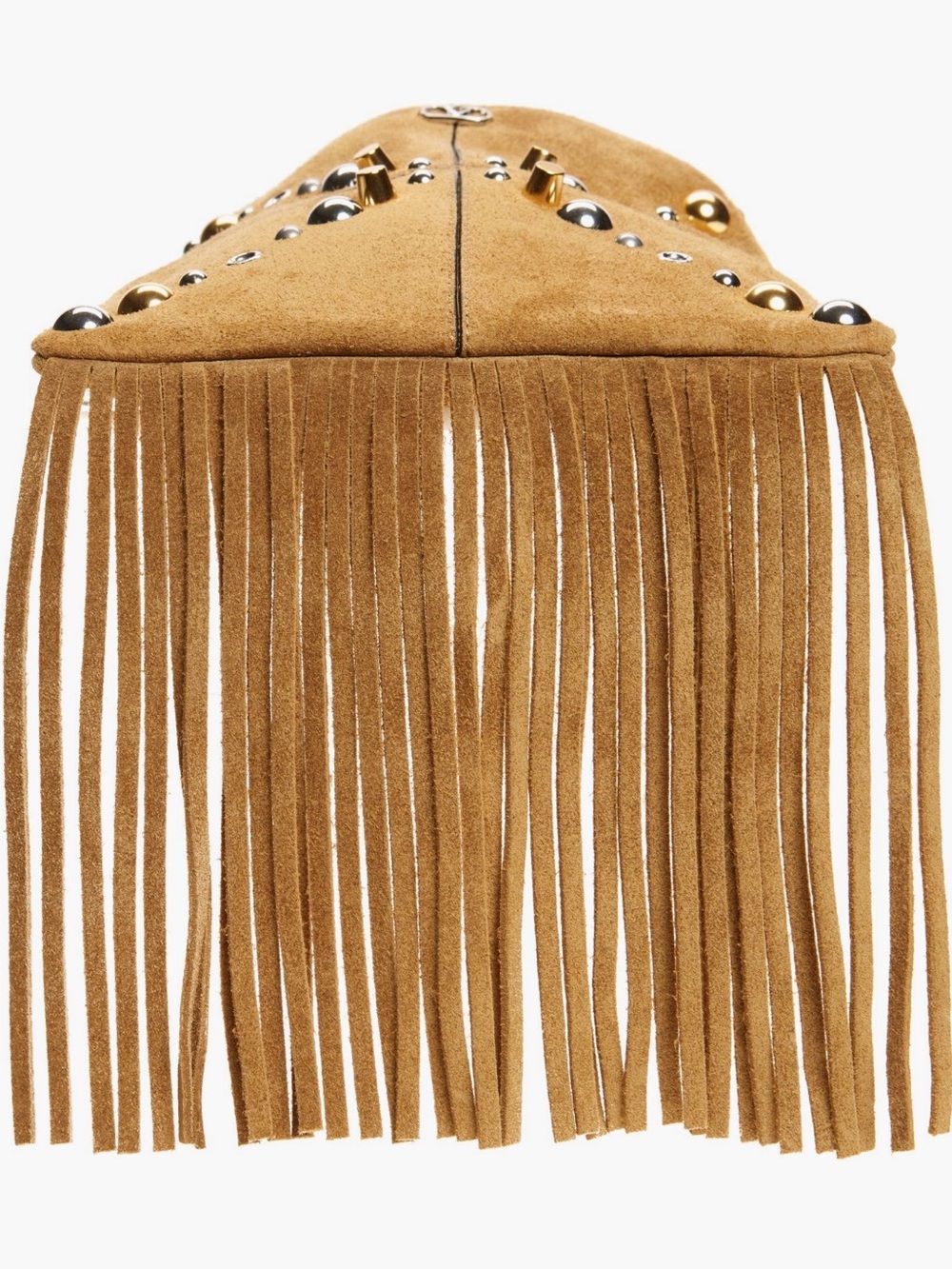 NWT Authentic Valentino Garavani Small Nellcôte Fringe Stud Suede Crossbody Bag - Picture 7 of 14